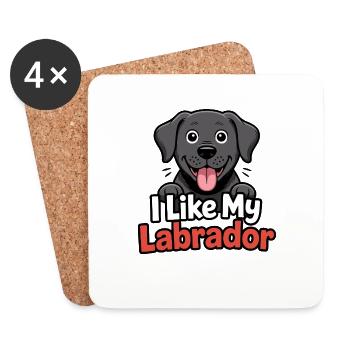 J’aime mon chien labrador que j’adore - Dessous de verre (lot de 4) - blanc - Devant