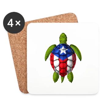 Tortue de Porto Rico - Dessous de verre (lot de 4) - blanc - Devant