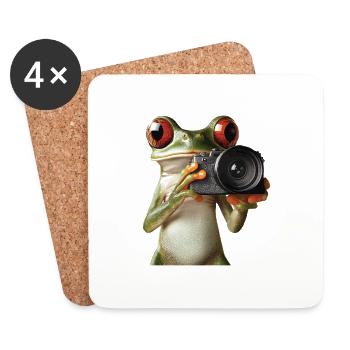 Frosch - Untersetzer (4er-Set) - Weiß - Vorne
