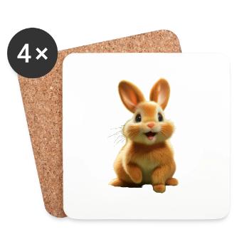 Osterhase - Untersetzer (4er-Set) - Weiß - Vorne