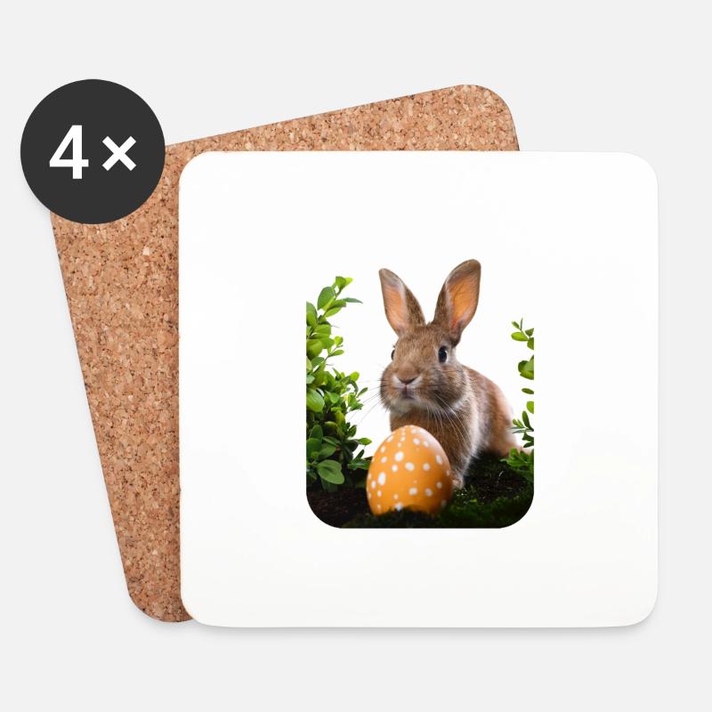 Osterhase - Untersetzer (4er-Set) - Weiß