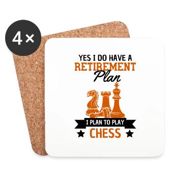 retirement chess saying pensioner chess - Coasters (set of 4) - white - Front