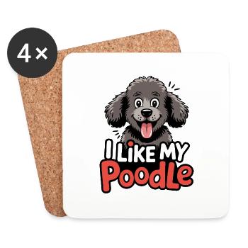 I like my Poodle Hundeliebe - Coasters (set of 4) - white - Front