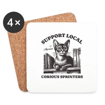 Cat Support Local Abyssinian - Coasters (set of 4) - white - Front