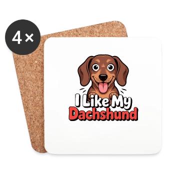 J’aime mon Chien Teckel Love - Dessous de verre (lot de 4) - blanc - Devant