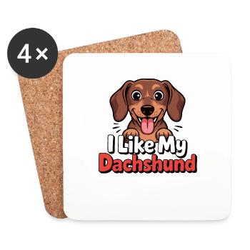 J’aime mon Chien Teckel Love - Dessous de verre (lot de 4) - blanc - Devant