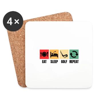 Lustiger Golfspruch für Golfspieler - Untersetzer (4er-Set) - Weiß - Vorne