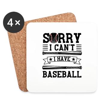 Baseball Spruch Baseballteam Design - Untersetzer (4er-Set) - Weiß - Vorne