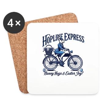 Joie de Pâques avec Hopline Express Retro - Dessous de verre (lot de 4) - blanc - Devant