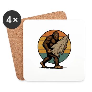Bigfoot with Arrowhead Arrowhead Flint - Coasters (set of 4) - white - Front