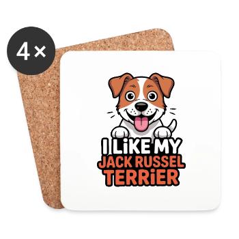 I like my Jack Russel Terrier Hundeliebe - Coasters (set of 4) - white - Front