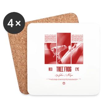 Red Eyed Tree Frog Rainforest Amphibian - Coasters (set of 4) - white - Front
