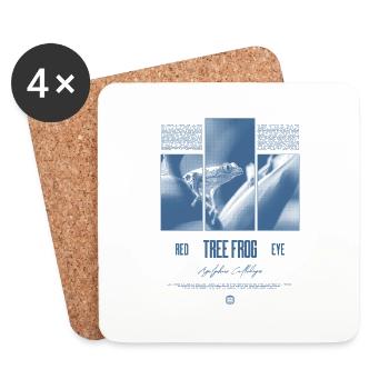 Grenouille arboricole aux yeux rouges Amphibien de la forêt tropicale - Dessous de verre (lot de 4) - blanc - Devant