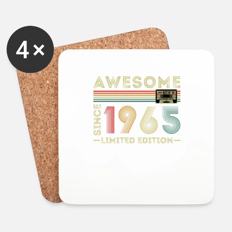1965 Vintage Retro Geburtstagsgeschenk - Untersetzer (4er-Set) - Weiß
