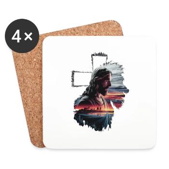 Jesus, the Lion of Judea - Lion of Judah - Coasters (set of 4) - white - Front