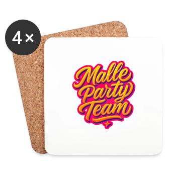 Malle Party Team - Untersetzer (4er-Set) - Weiß - Vorne