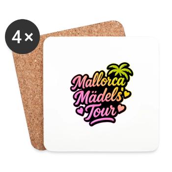 Mallorca Mädels Tour Bunt - Untersetzer (4er-Set) - Weiß - Vorne