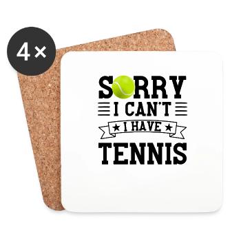 Lustiger Tennis Spruch Tennisspieler - Untersetzer (4er-Set) - Weiß - Vorne