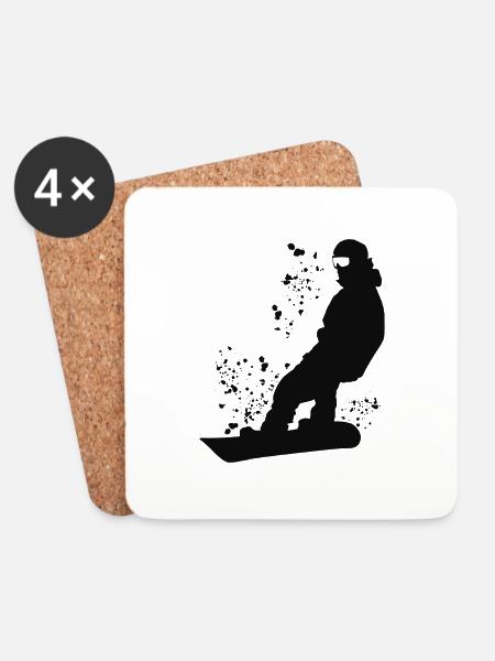 Snowboarder Snowboarding Snowboard - Untersetzer (4er-Set) - Weiß