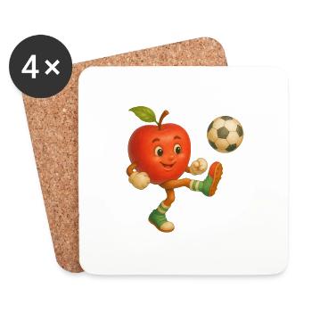 Apfel - Untersetzer (4er-Set) - Weiß - Vorne