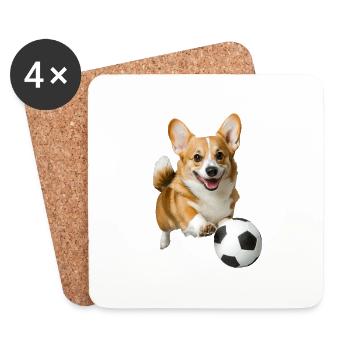 Corgi - Untersetzer (4er-Set) - Weiß - Vorne