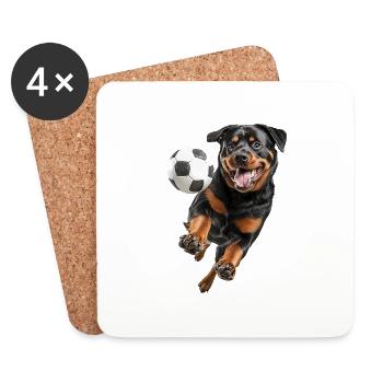 Rottweiler - Untersetzer (4er-Set) - Weiß - Vorne
