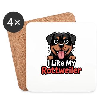 I like my Rottweiler Hundeliebe - Coasters (set of 4) - white - Front