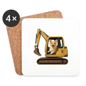 Corgi - Untersetzer (4er-Set) - Weiß - Vorne