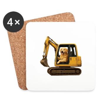 Golden Retriever - Untersetzer (4er-Set) - Weiß - Vorne