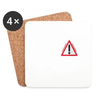 Qui creuse une fosse pour les autres - Drôle de dicton de bâtiment - Dessous de verre (lot de 4) - blanc - Devant
