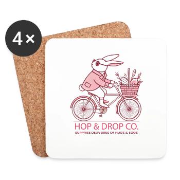 Vélo lapin de Pâques rétro HOP AND DROP CO. - Dessous de verre (lot de 4) - blanc - Devant