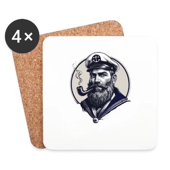 Capitaine Hambourg St Pauli Crâne de la ville hanséatique - Dessous de verre (lot de 4) - blanc - Devant