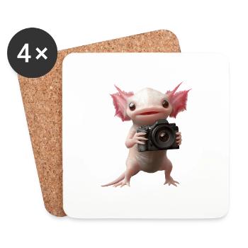 Axolotl - Untersetzer (4er-Set) - Weiß - Vorne