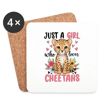 Juste une fille qui aime les guépards - Dessous de verre (lot de 4) - blanc - Devant