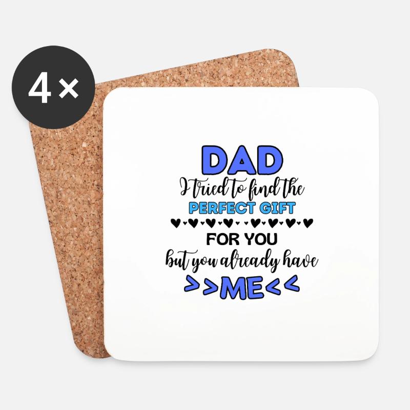 Lustiger Papa Spruch Vatertagsdesign - Untersetzer (4er-Set) - Weiß