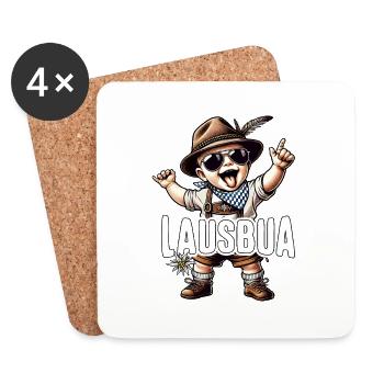 Lausbua T-Shirt Kinder Trachtenshirt Herren Tracht - Untersetzer (4er-Set) - Weiß - Vorne