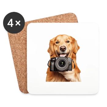Golden Retriever - Untersetzer (4er-Set) - Weiß - Vorne