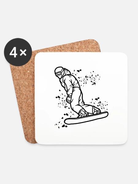 Snowboarder Snowboarding Snowboard - Untersetzer (4er-Set) - Weiß