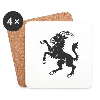 Hälsinge goat - Coasters (set of 4) - white - Front