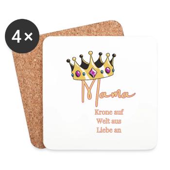 Pour moi, vous portez toujours la couronne - Maman, Reine ! - Dessous de verre (lot de 4) - blanc - Devant