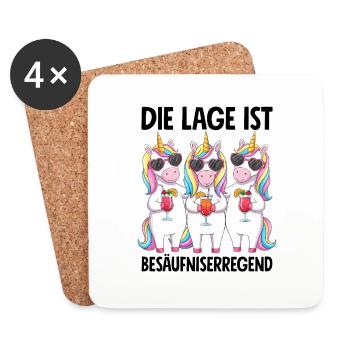 Die Lage Ist Besäufniserregend - Untersetzer (4er-Set) - Weiß - Vorne