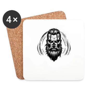 Mythologie nordique Viking Guerrier Valhalla - Dessous de verre (lot de 4) - blanc - Devant