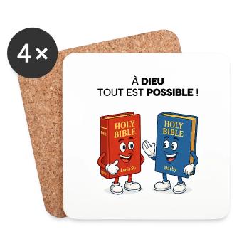 Bible T-Shirt - Coasters (set of 4) - white - Front