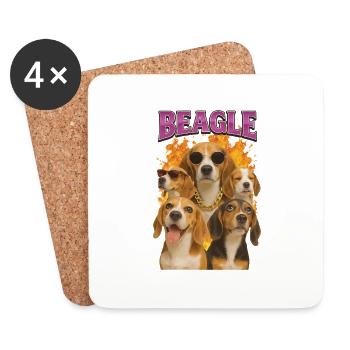 Beagle - Untersetzer (4er-Set) - Weiß - Vorne