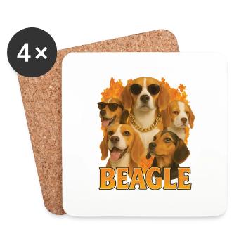Beagle - Untersetzer (4er-Set) - Weiß - Vorne