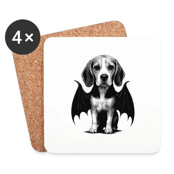 Beagle - Untersetzer (4er-Set) - Weiß - Vorne