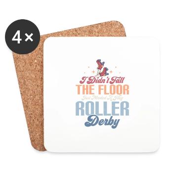 Je ne suis pas tombé au sol Roller Derby Skating - Dessous de verre (lot de 4) - blanc - Devant