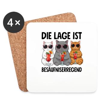 Die Lage Ist Besäufniserregend - Untersetzer (4er-Set) - Weiß - Vorne