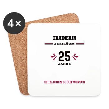 Trainerin 25 Jahre Jubiläum 25. Firmenjubiläum - Untersetzer (4er-Set) - Weiß - Vorne