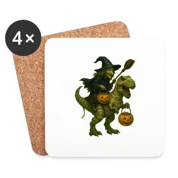T-Rex - Untersetzer (4er-Set) - Weiß - Vorne